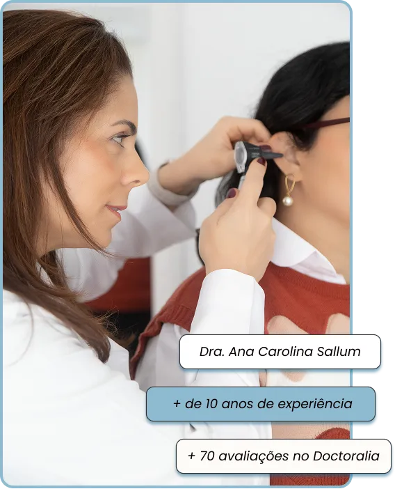 Dra. Ana Carolina Sallum examinando