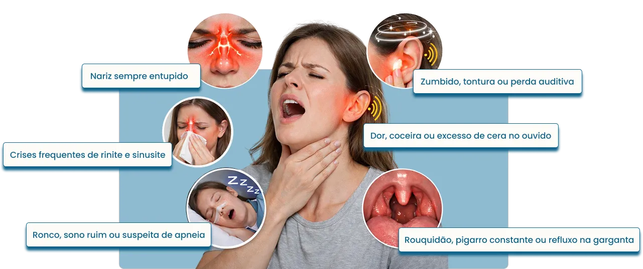 Sintomas tratados pela otorrinolaringologista