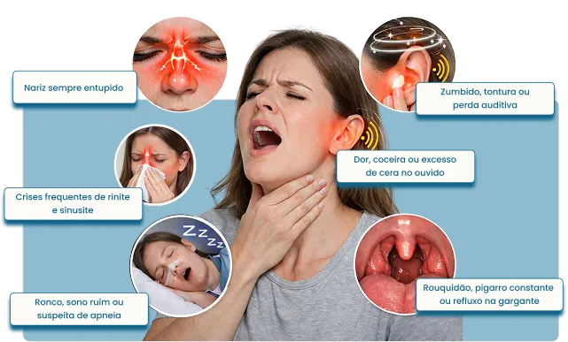 Sintomas tratados pela otorrinolaringologista